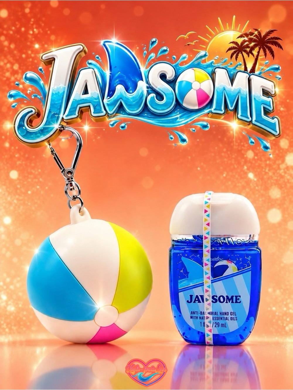 BBW Beach Ball PocketBac Holder Jawesome Sanitizer NWT